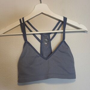 Colsie Target Blue Ribbed Strappy Sports Bra large
